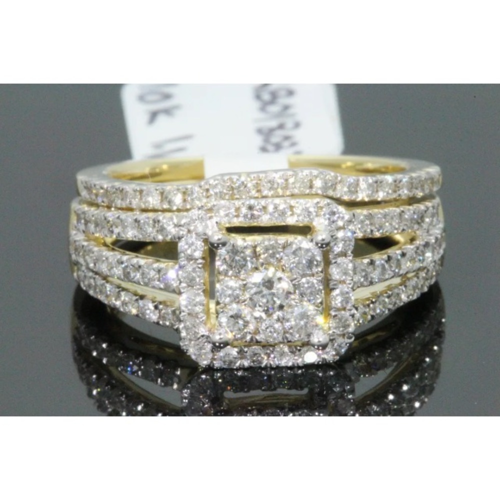 1.10 carat 10k yellow gold diamond ring set